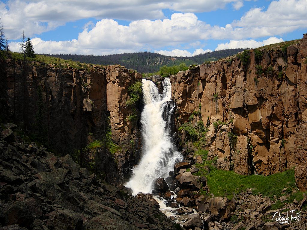 North Clear Creek Falls, Colorado USA in June on beautiful day